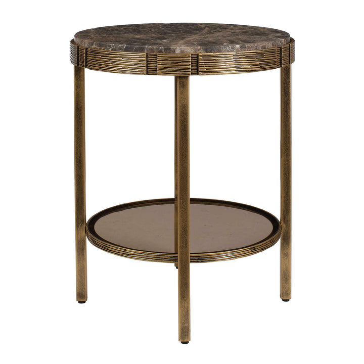 Cusano Round Dark Marble Accent Table