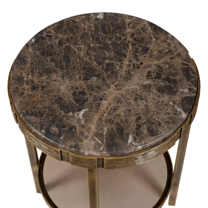 Cusano Round Dark Marble Accent Table
