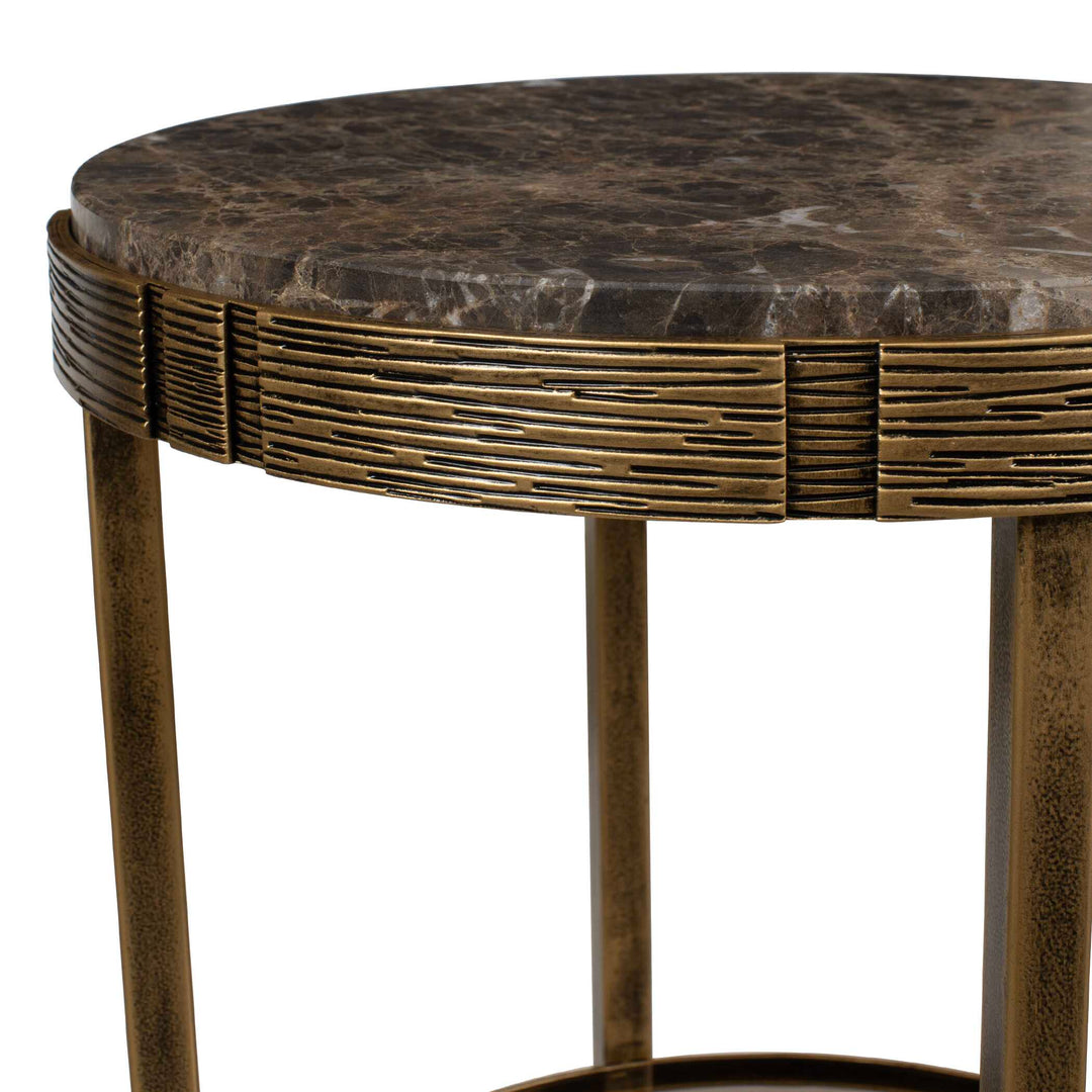 Cusano Round Dark Marble Accent Table