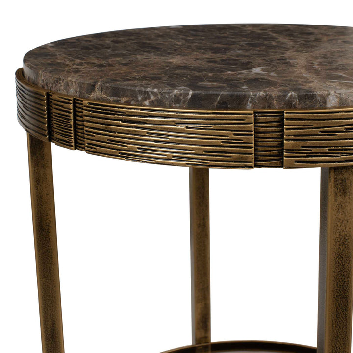 Cusano Round Dark Marble Accent Table