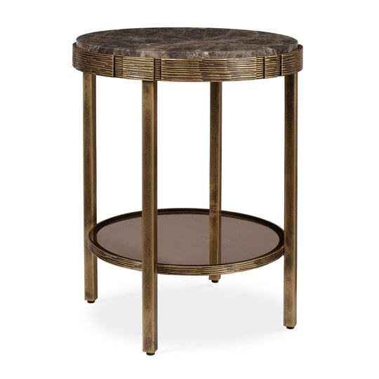 Cusano Round Dark Marble Accent Table