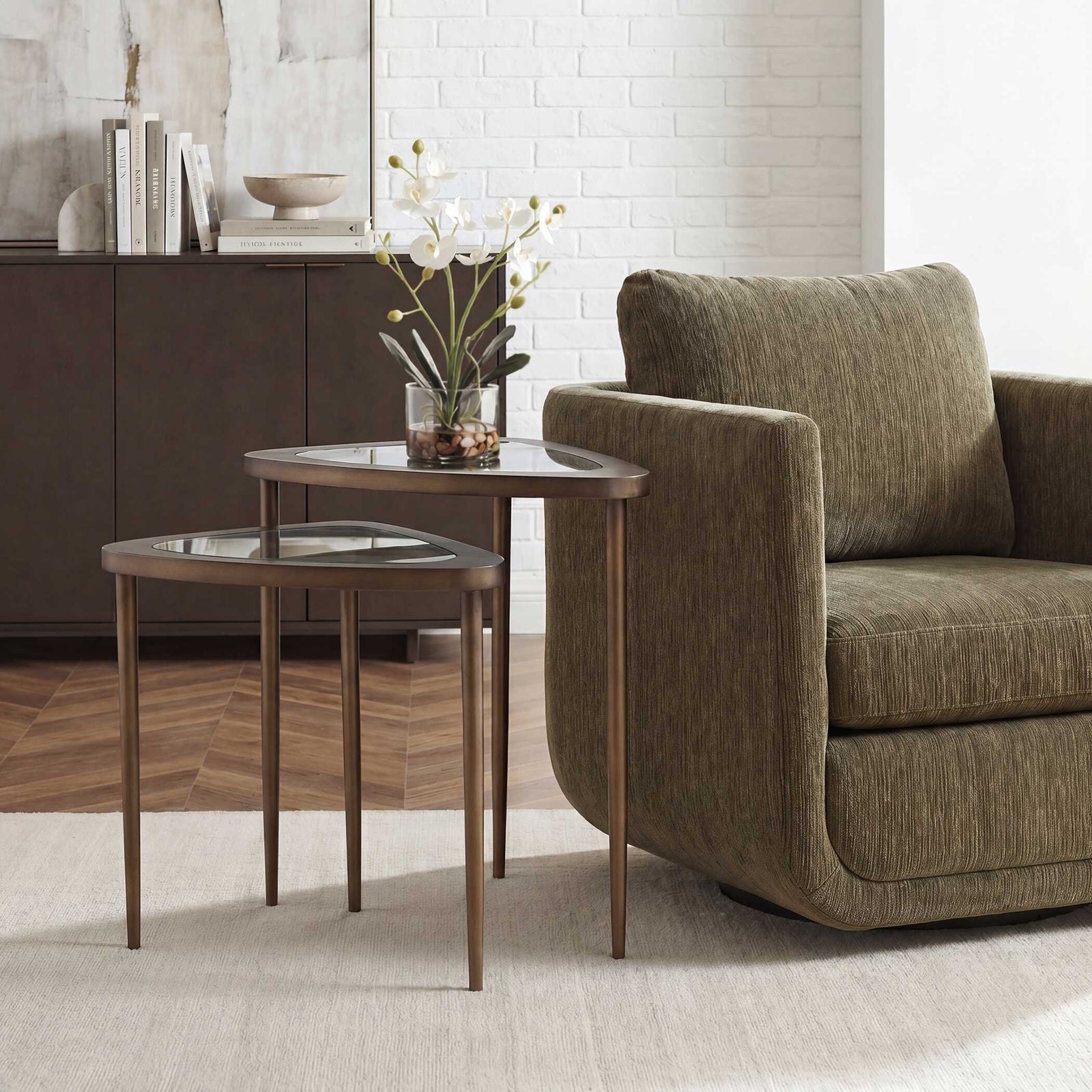 Millar Curved Nesting Tables, S/2