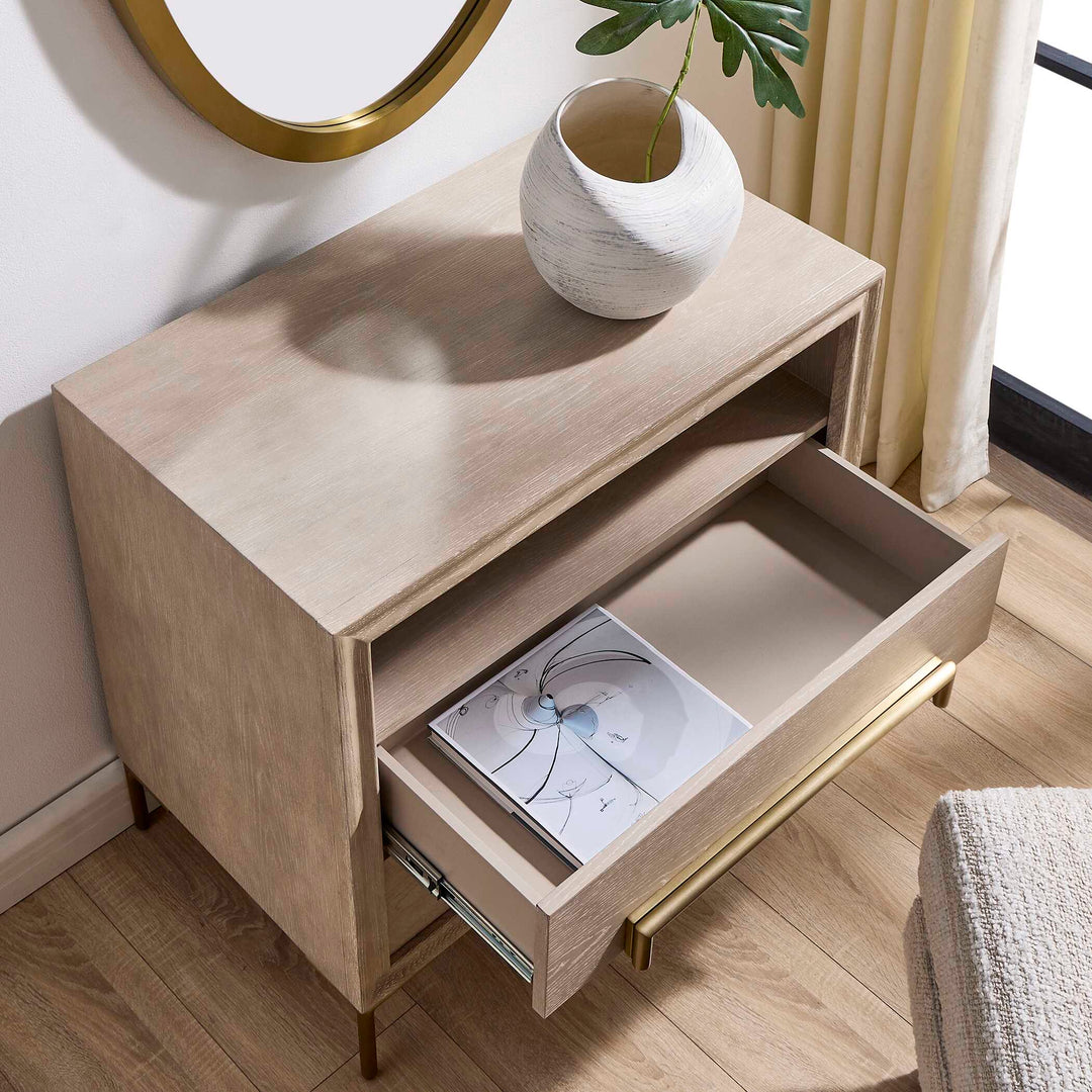 Alessia Modern Light Oak Side Table