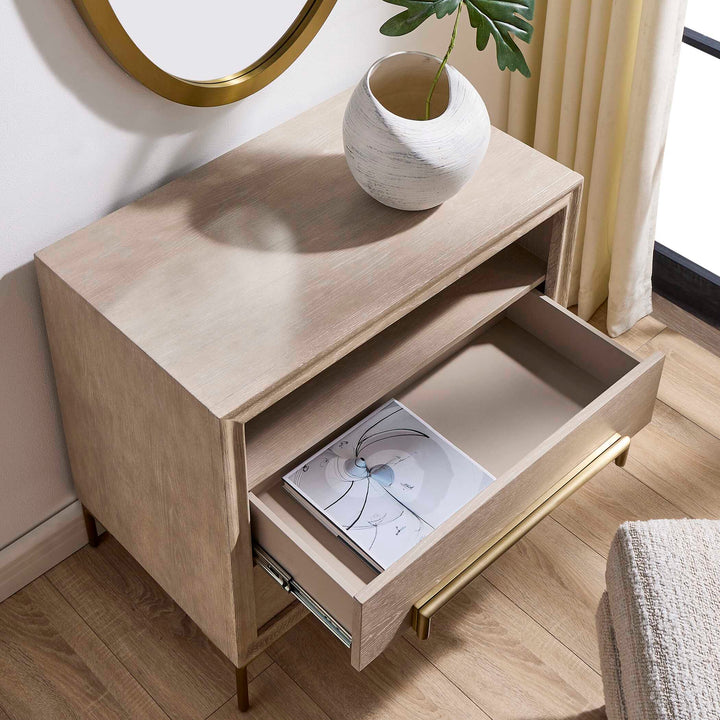Alessia Modern Light Oak Side Table