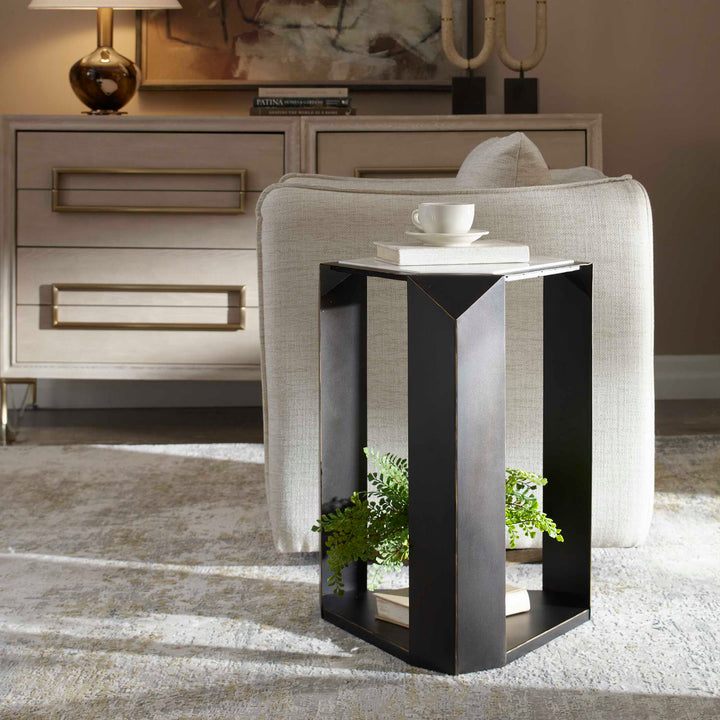 Keenan Geometric Accent Table