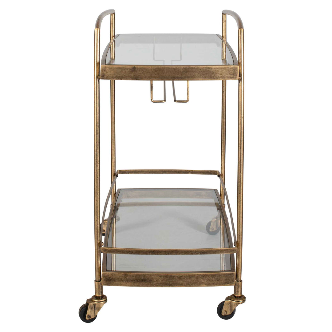 Scarritt Antique Brass Bar Cart