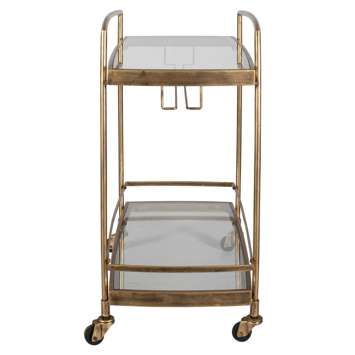 Scarritt Antique Brass Bar Cart