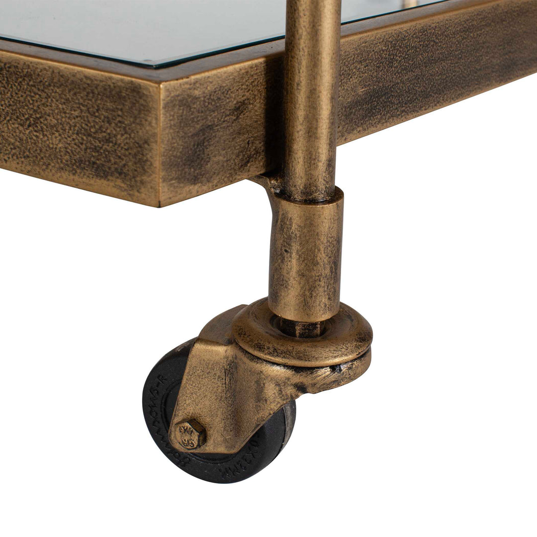 Scarritt Antique Brass Bar Cart