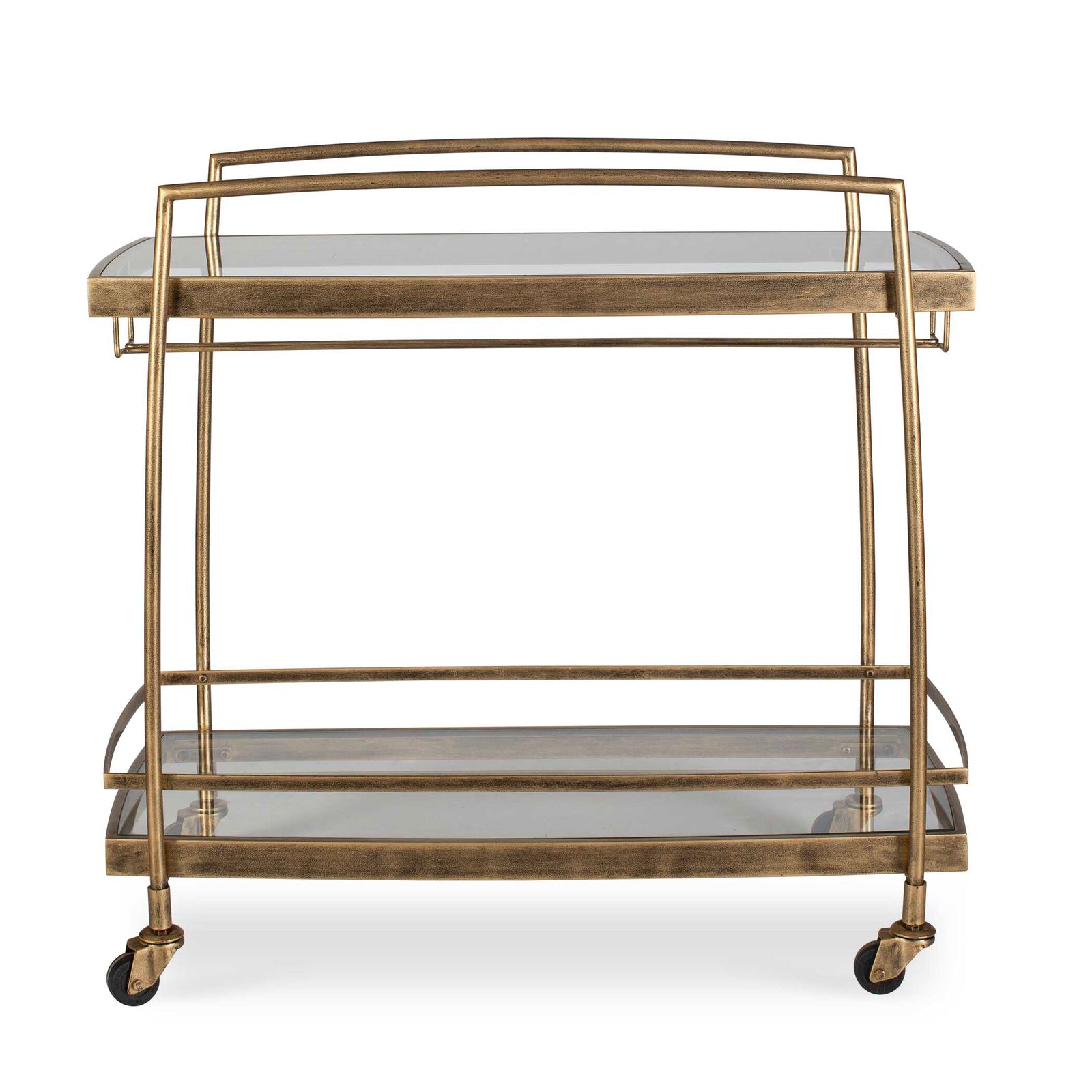 Scarritt Antique Brass Bar Cart