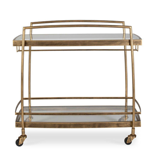 Scarritt Antique Brass Bar Cart