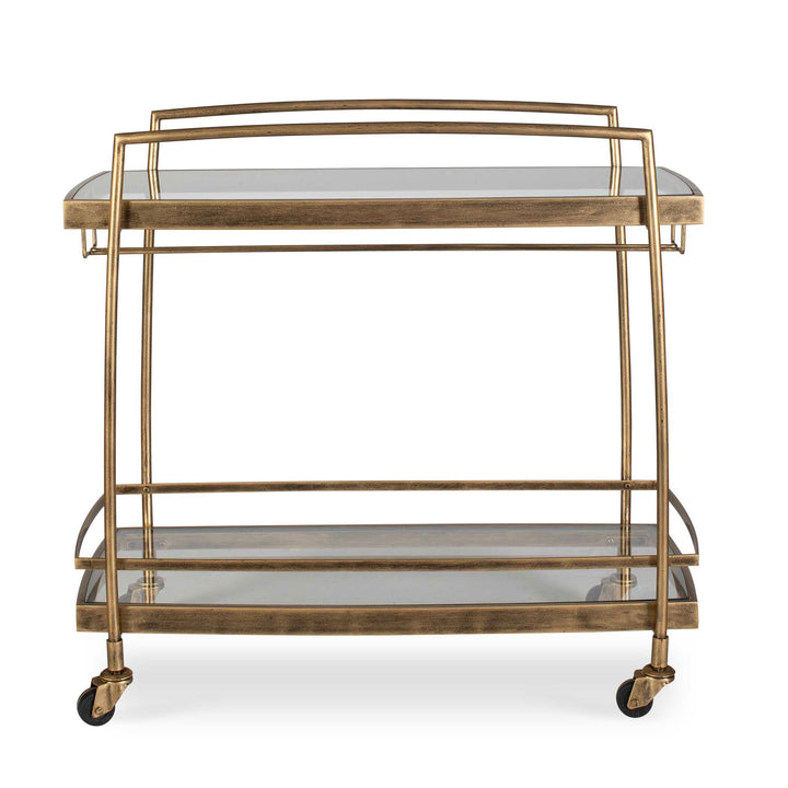 Scarritt Antique Brass Bar Cart