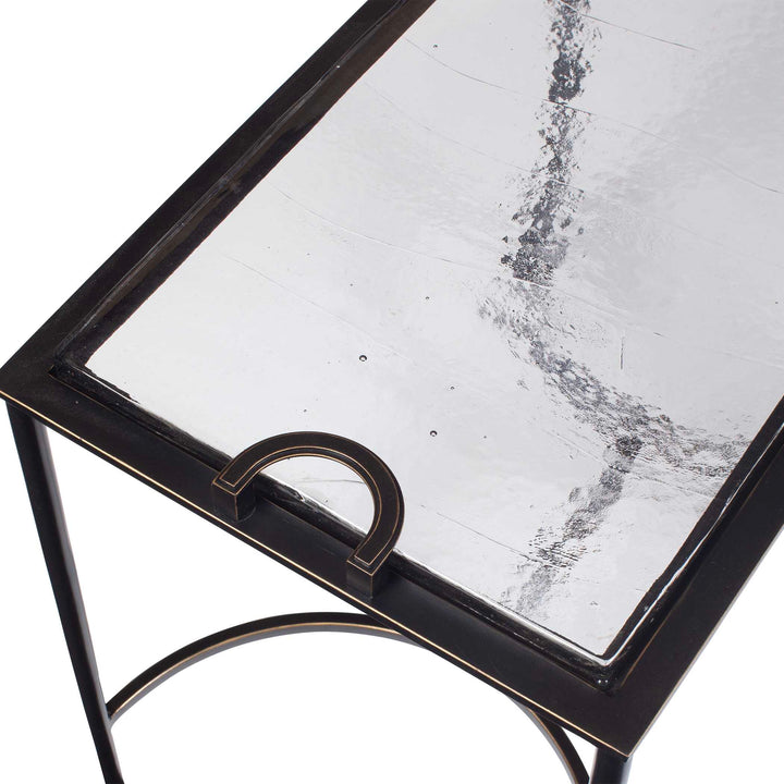 Eisen Textured Glass Accent Table