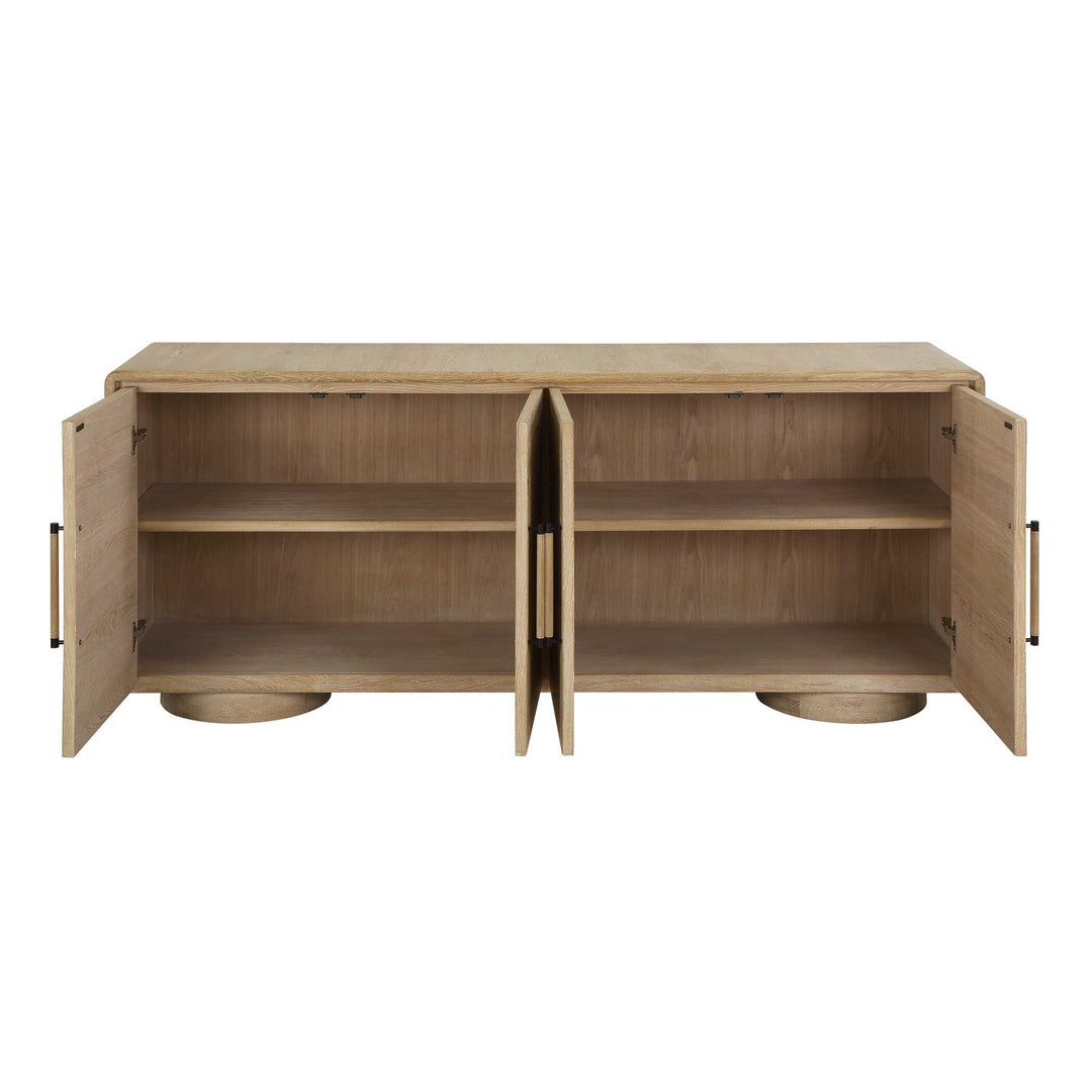 Evanston 4 Door Natural Oak Cabinet