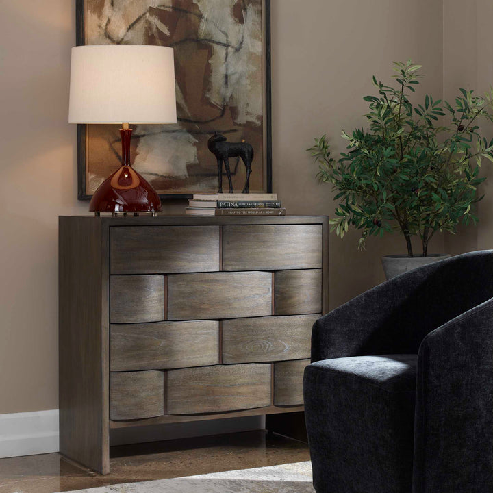 Lydon 4 Drawer Brown Finish Chest