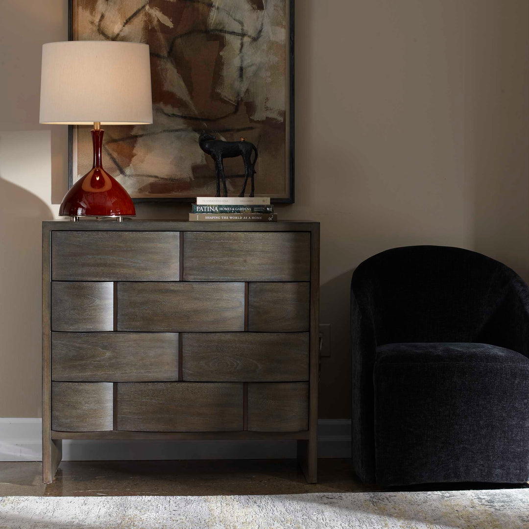 Lydon 4 Drawer Brown Finish Chest