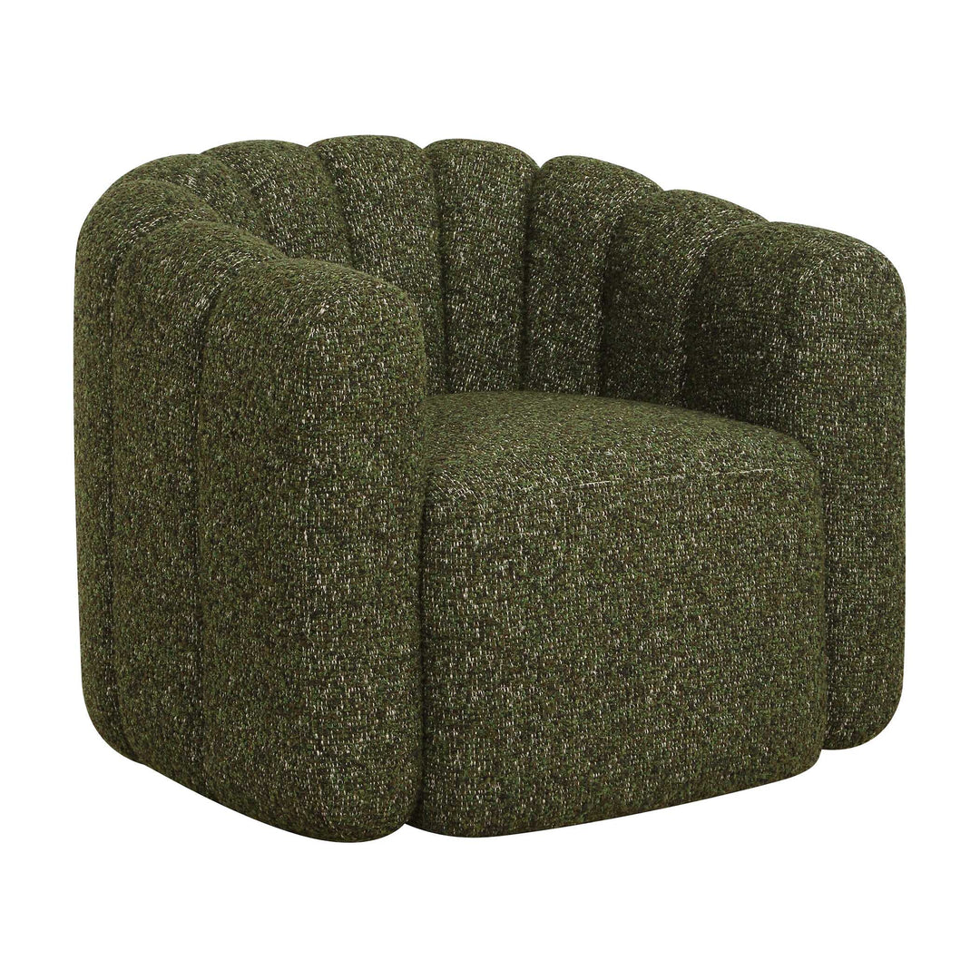 Lenoir Upholstered Green Swivel Chair