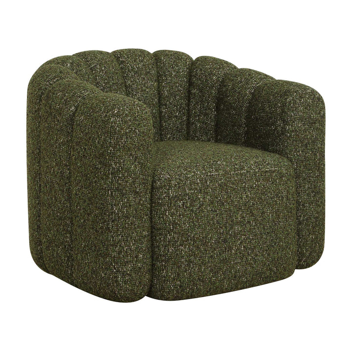 Lenoir Upholstered Green Swivel Chair