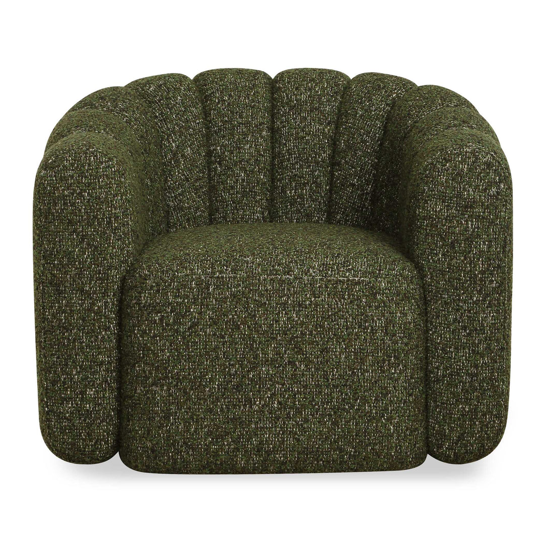 Lenoir Upholstered Green Swivel Chair