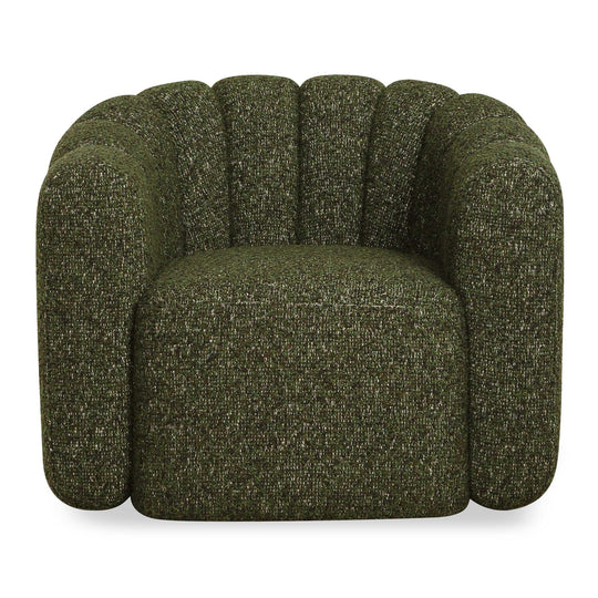 Lenoir Upholstered Green Swivel Chair