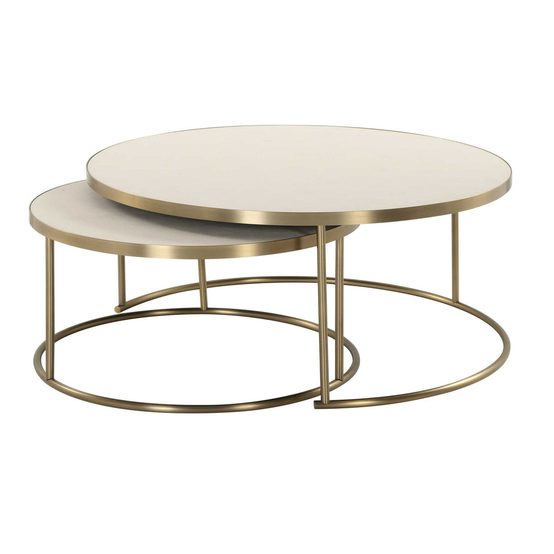 Aragon White Nesting Coffee Tables Set of 2