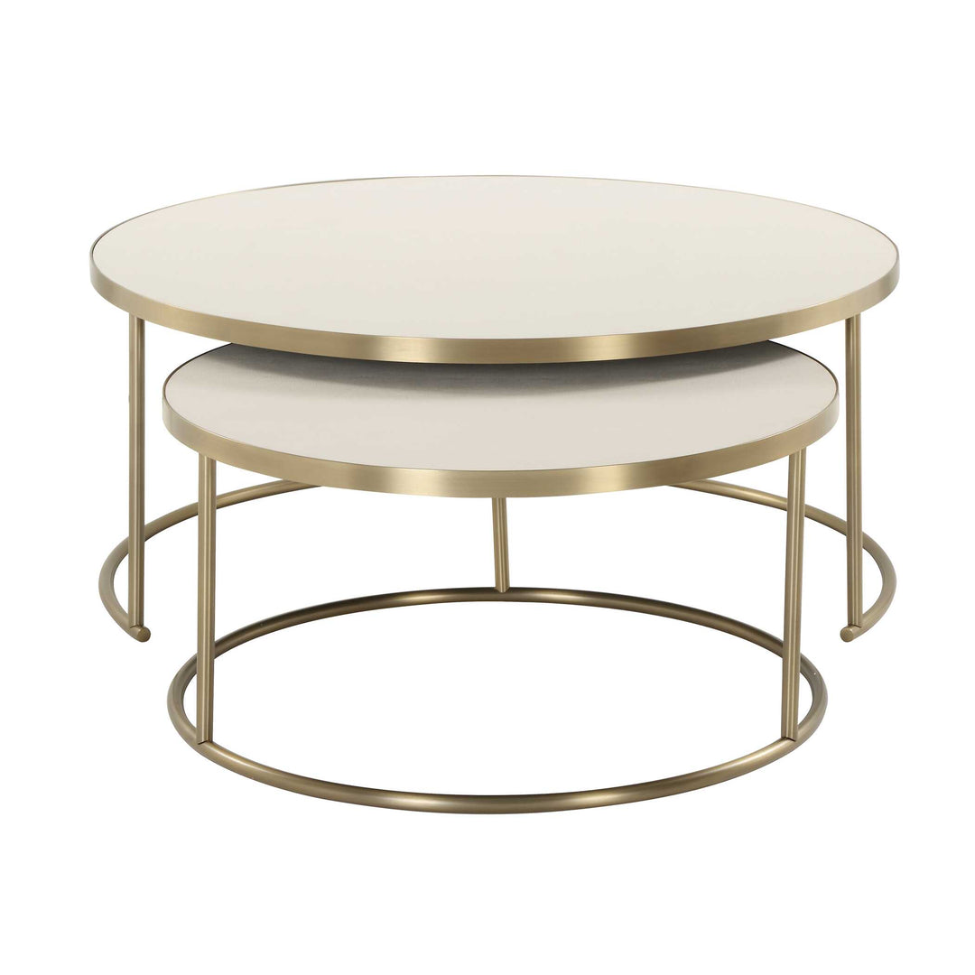 Aragon White Nesting Coffee Tables Set of 2