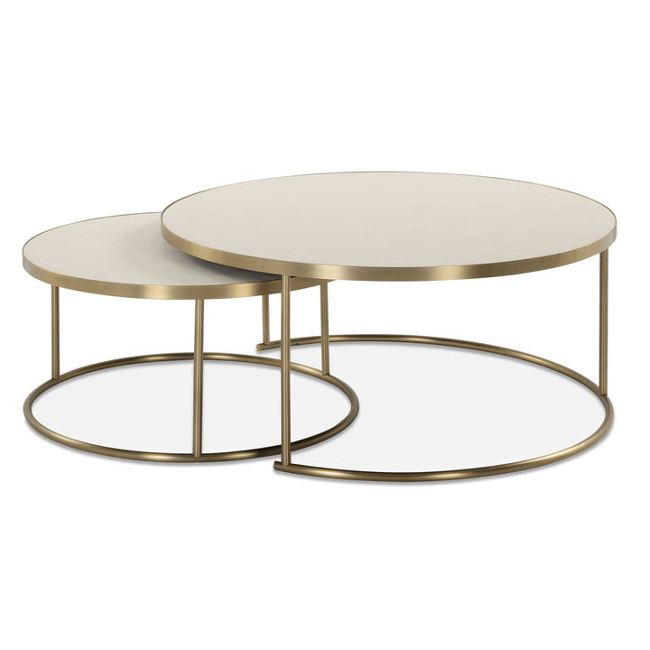 Aragon White Nesting Coffee Tables Set of 2