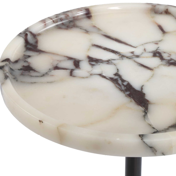 Brunson White Marble Drink Table