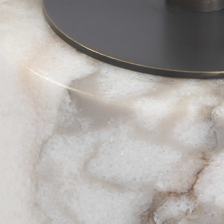Brunson White Marble Drink Table