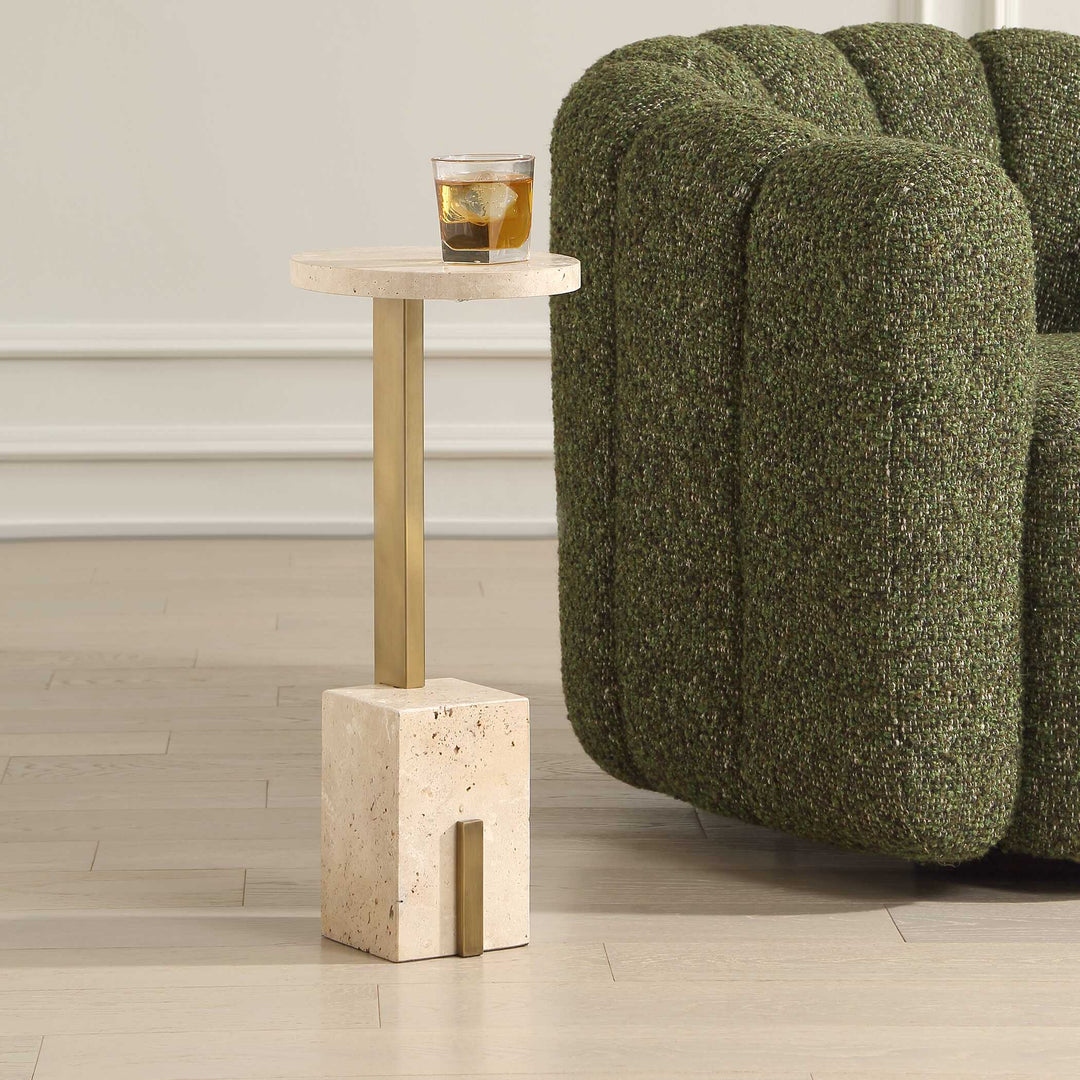 Feranno Travertine Accent Table
