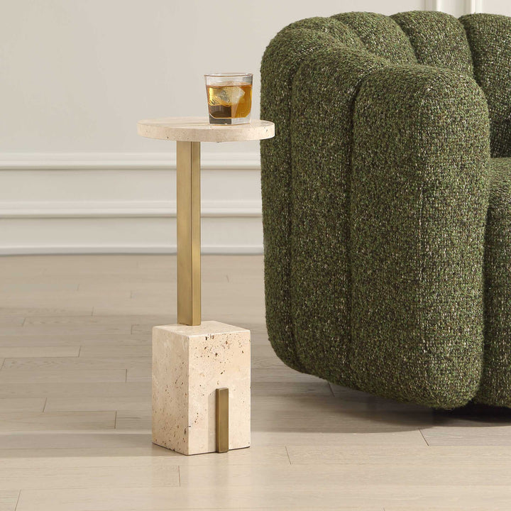 Feranno Travertine Accent Table