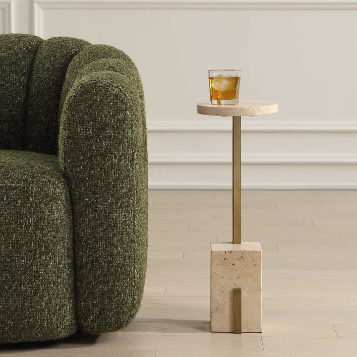 Feranno Travertine Accent Table