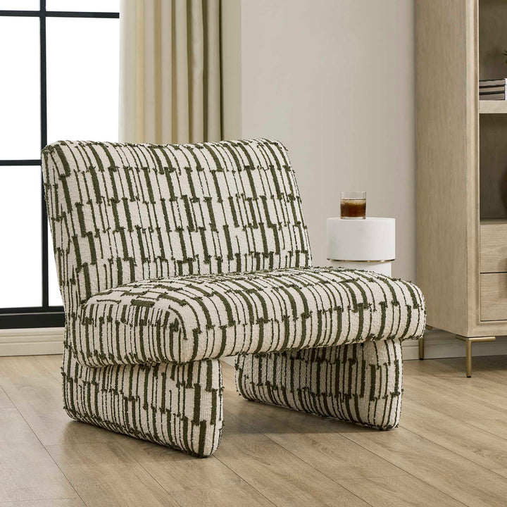 Willa Green White Accent Chair
