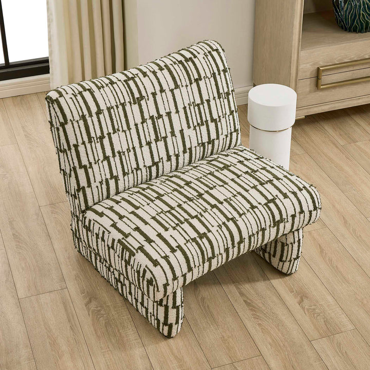 Willa Green White Accent Chair