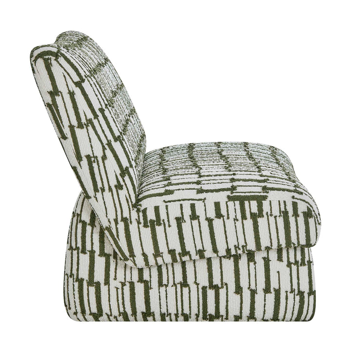 Willa Green White Accent Chair