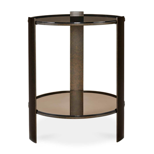 Hanson Bronze & Dark Glass Side Table
