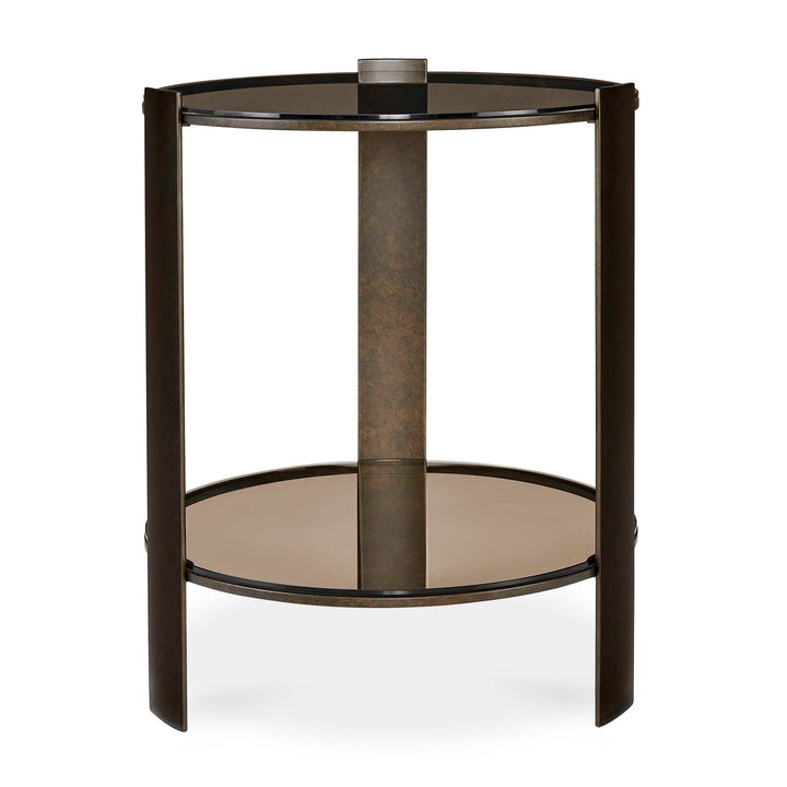 Hanson Bronze & Dark Glass Side Table