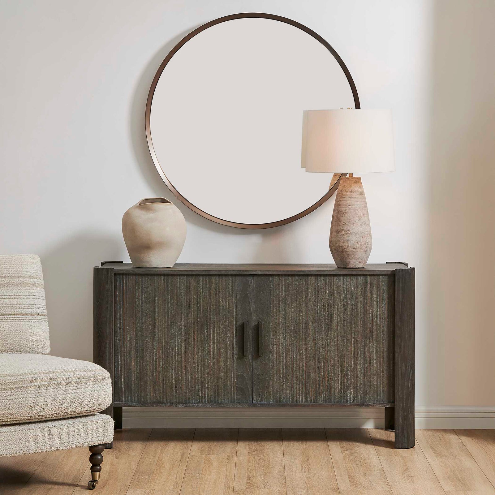 Drury 2 Door Dark Gray Cabinet