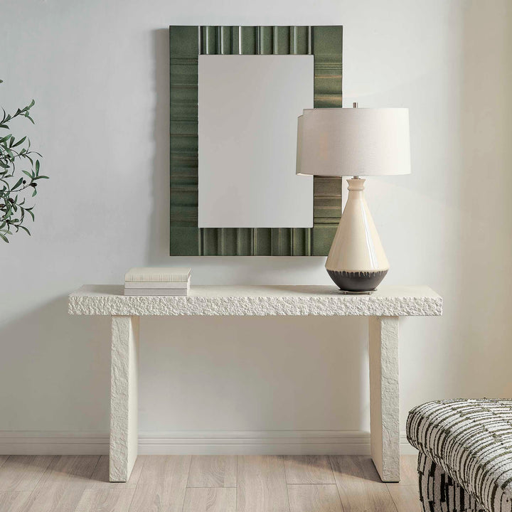 Hagan Indoor-Outdoor Limestone Console Table