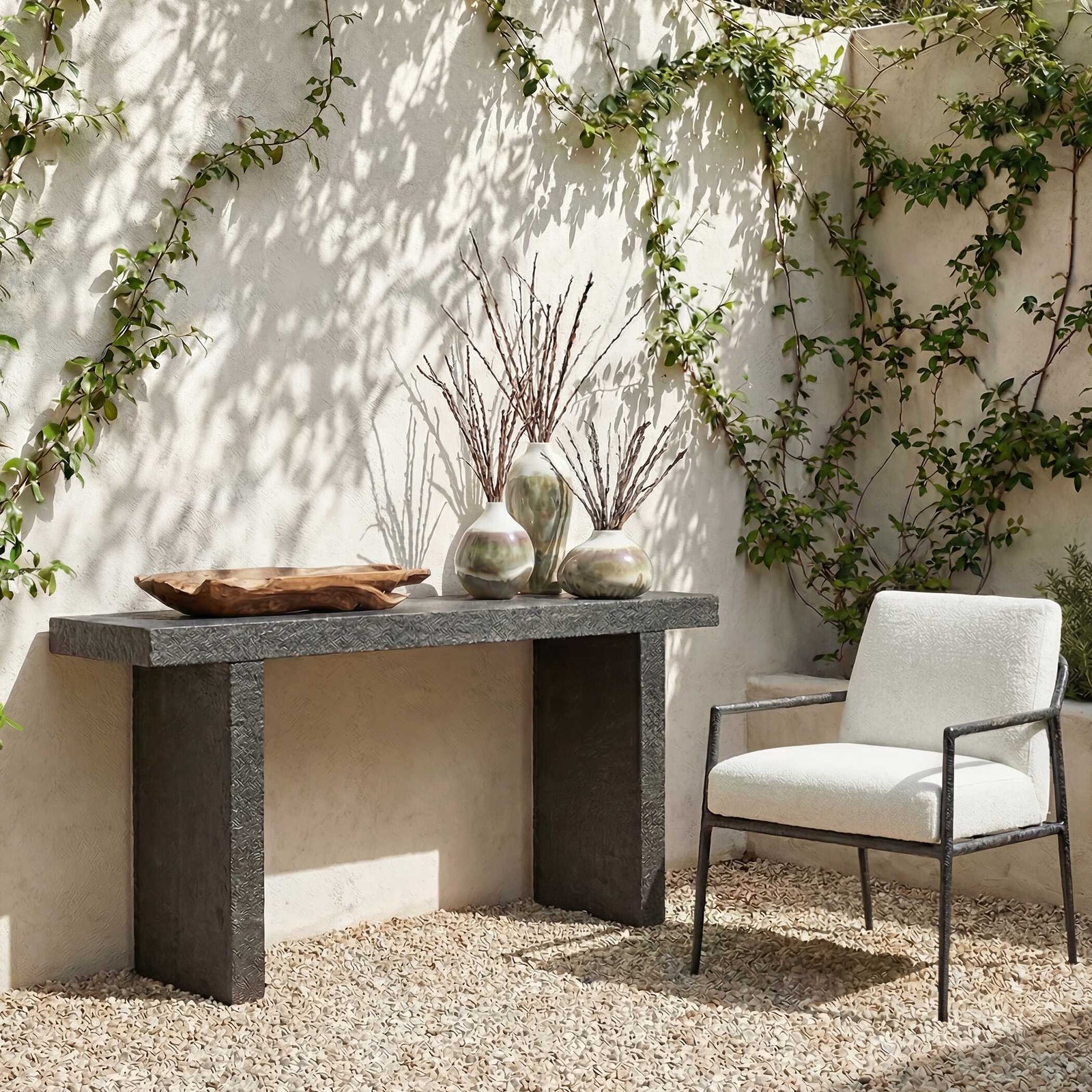 Hagan Indoor-Outdoor Slate Console Table
