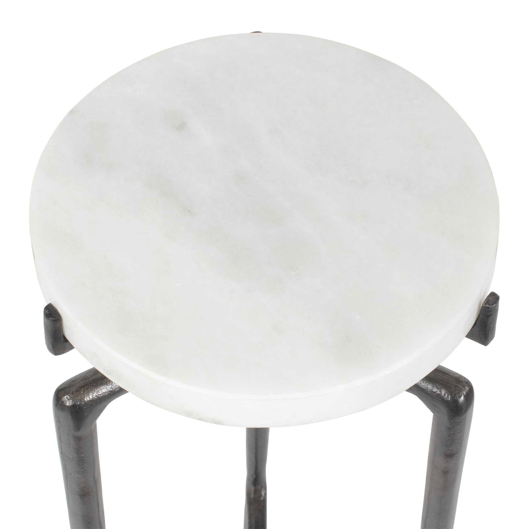 Tobias White Marble Slab Drink Table