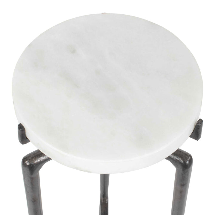 Tobias White Marble Slab Drink Table