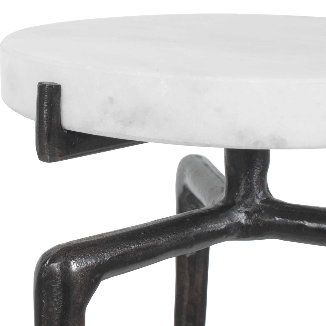 Tobias White Marble Slab Drink Table
