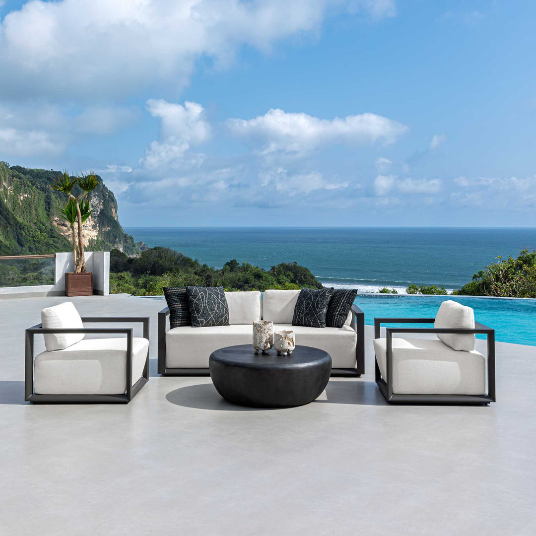 Remsen Black/Oyster Outdoor Lounge Chair