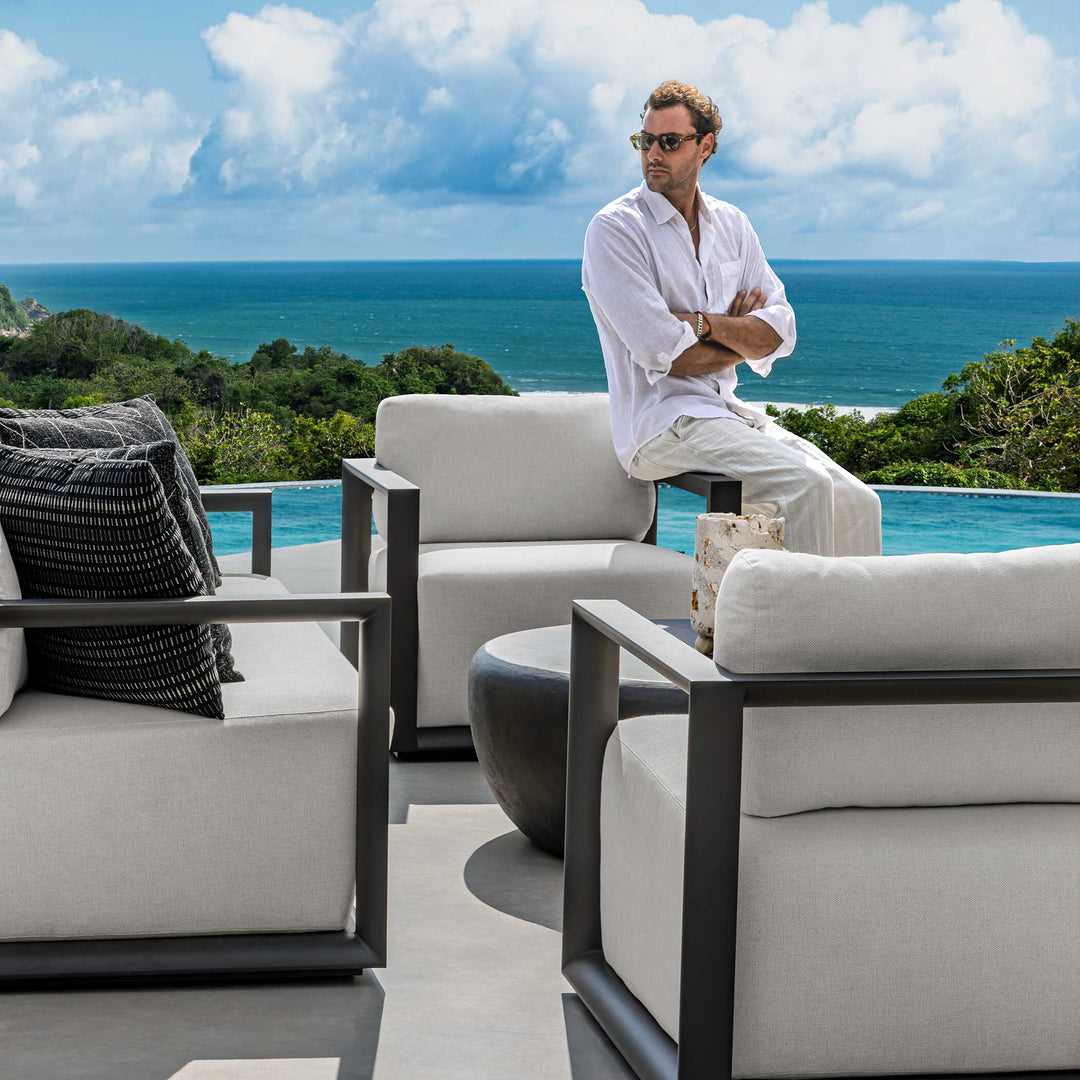 Remsen Black/Oyster Outdoor Lounge Chair