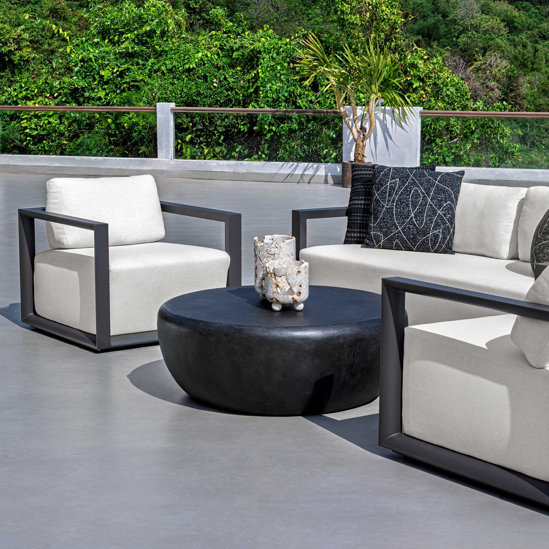Remsen Black/Oyster Outdoor Lounge Chair