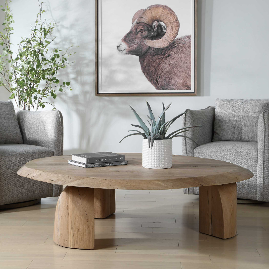 Tiernan Reclaimed Oak Round Coffee Table