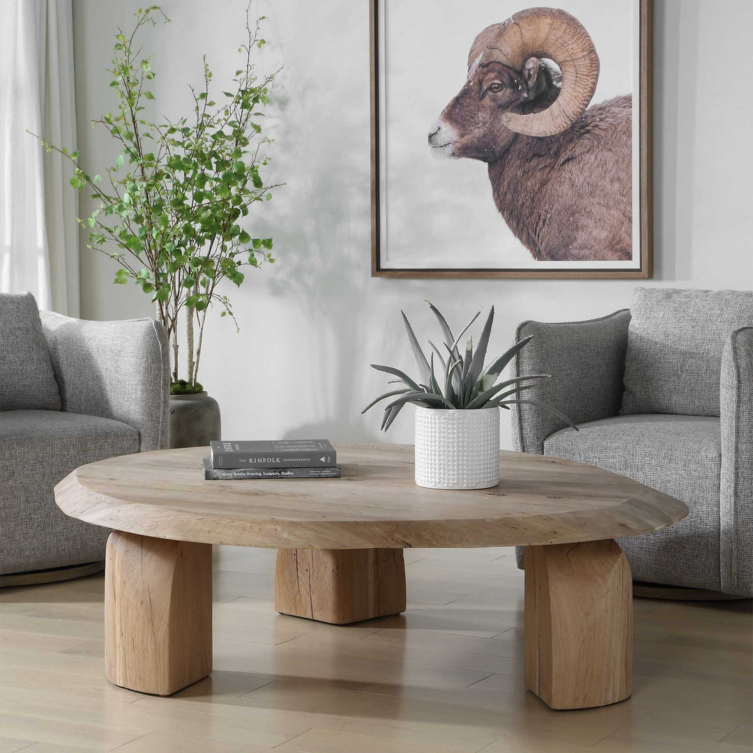 Tiernan Reclaimed Oak Round Coffee Table