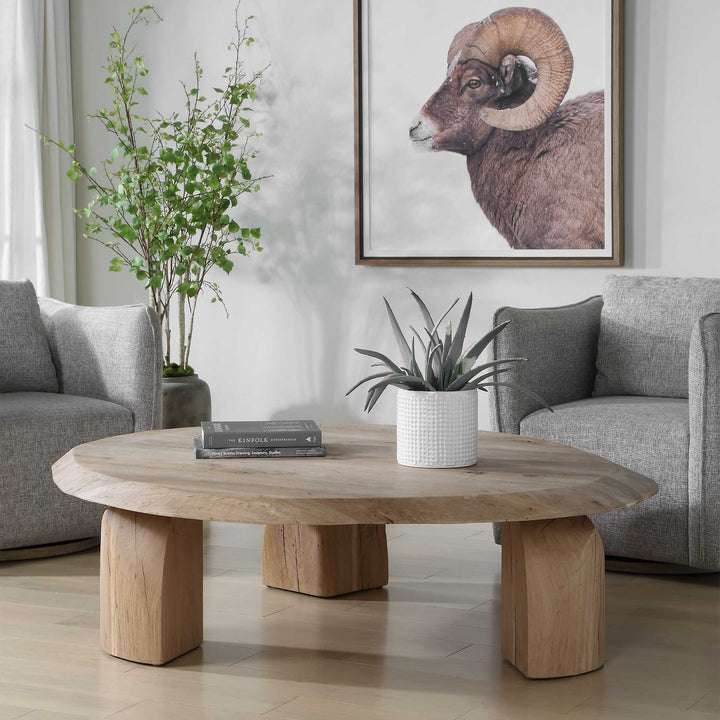 Tiernan Reclaimed Oak Round Coffee Table
