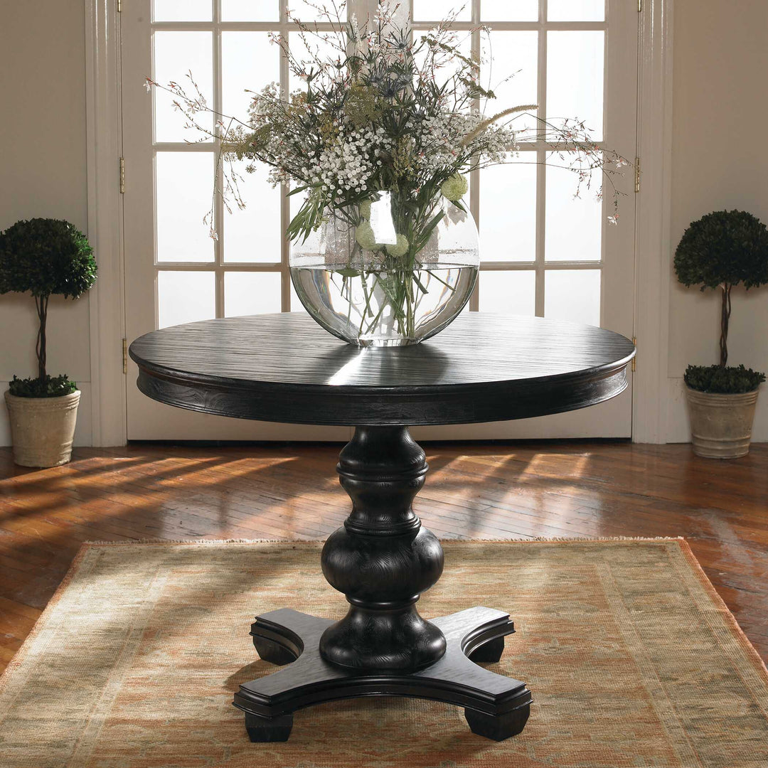 American Home Furniture Uttermost Brynmore Wood Grain Round Table