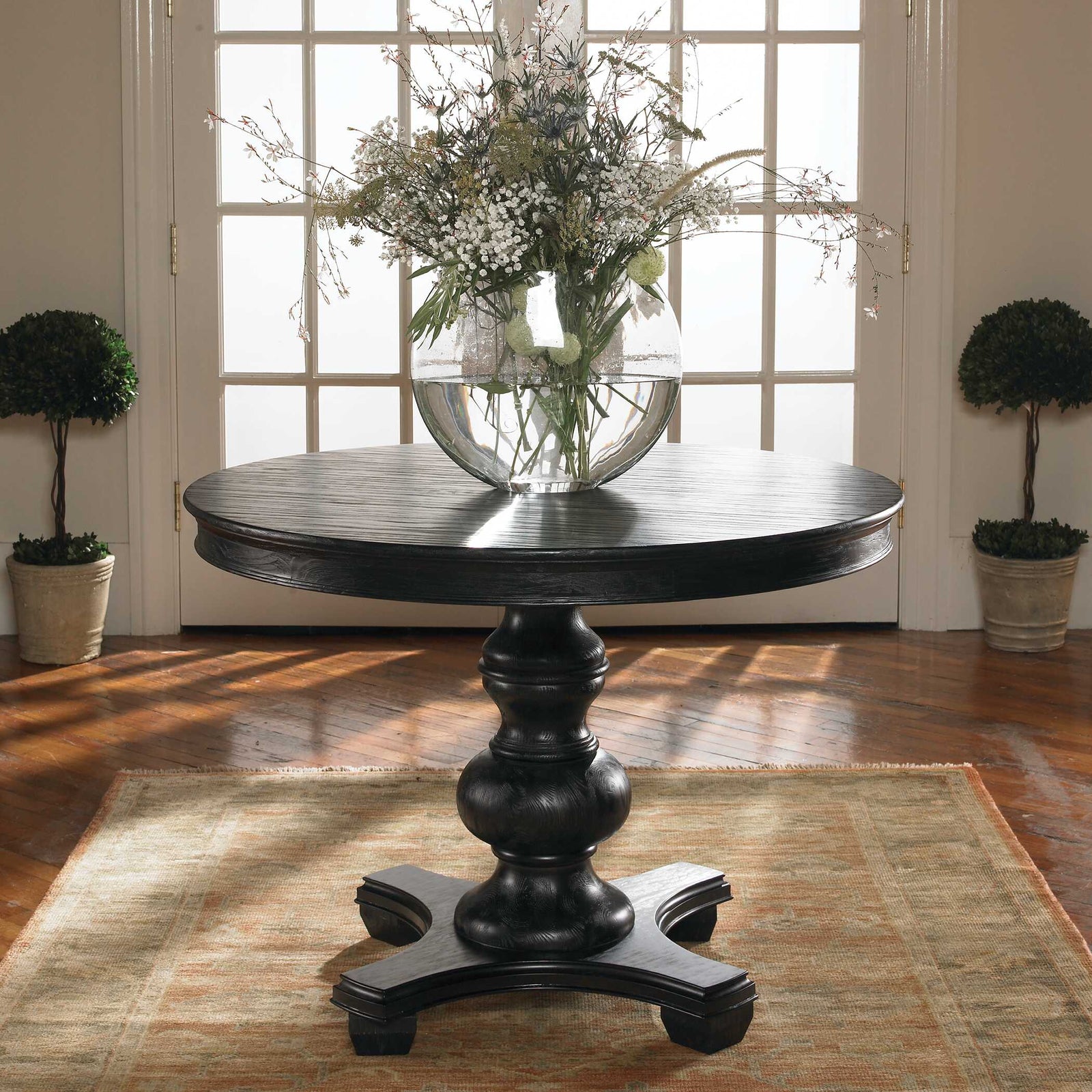 American Home Furniture Uttermost Brynmore Wood Grain Round Table